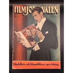 RARE 1934 Gary Cooper Magazine Film Journalen Jean Harlow Mae West Hollywood!